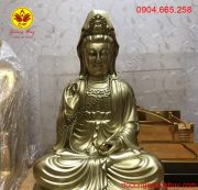 Tượng Quan Âm bằng đồng cao 42cm