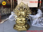 Tượng Phật Chuẩn Đề bằng đồng cao 61cm