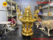 Mặt sau đỉnh đồng dát vàng 9999