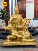 Tượng Phổ Hiền bằng đồng đỏ phun nhũ đồng