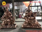 Tượng Văn Thù Phổ Hiền phôi đồng đỏ