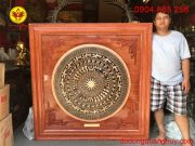 Mặt trống đúc khung gỗ hương
