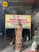 Tượng Phật Địa Tạng đứng bằng đồng đỏ cao 1m7